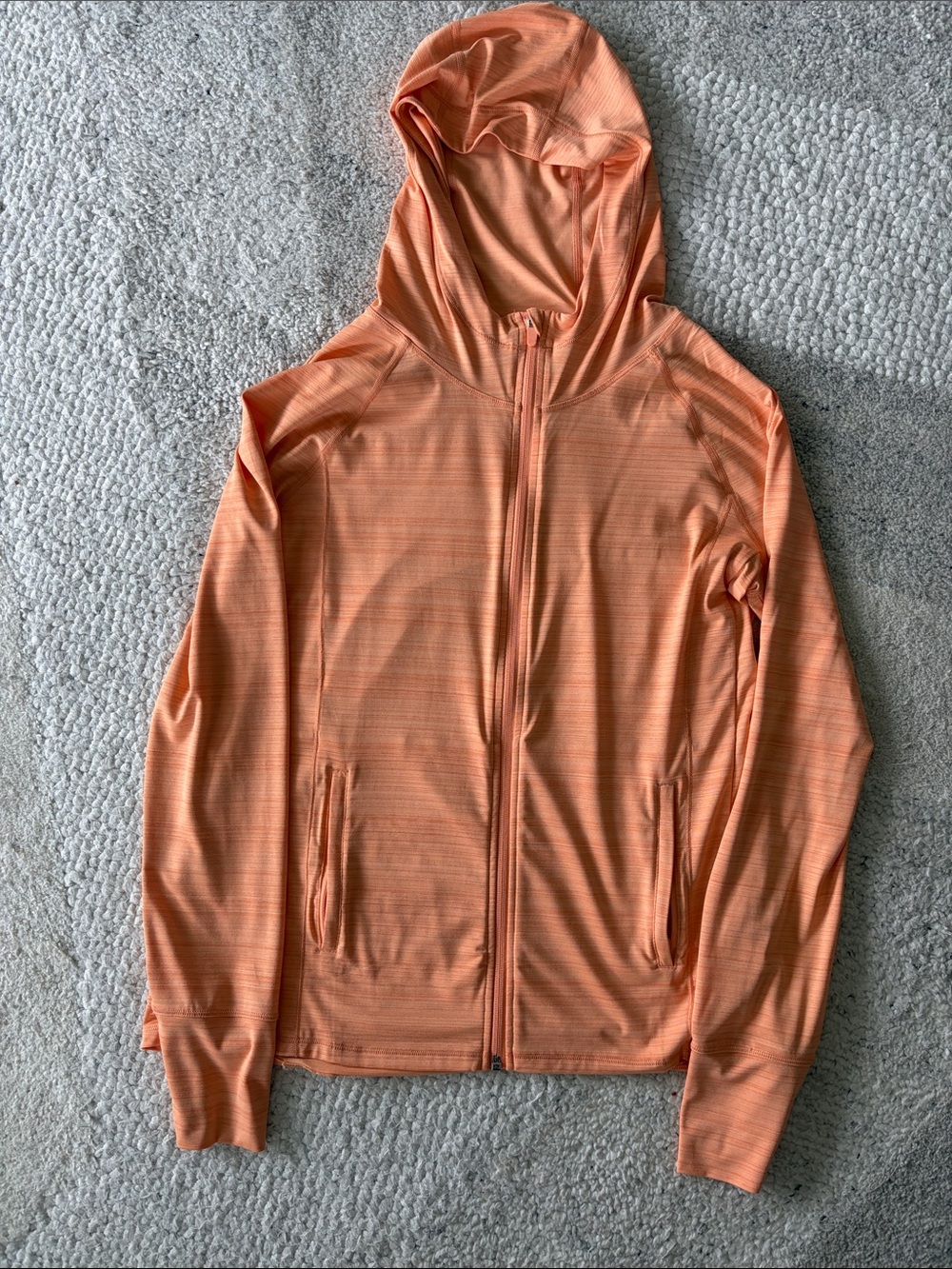 Athleta Lightweight Hooded Zip Jacket in Peach